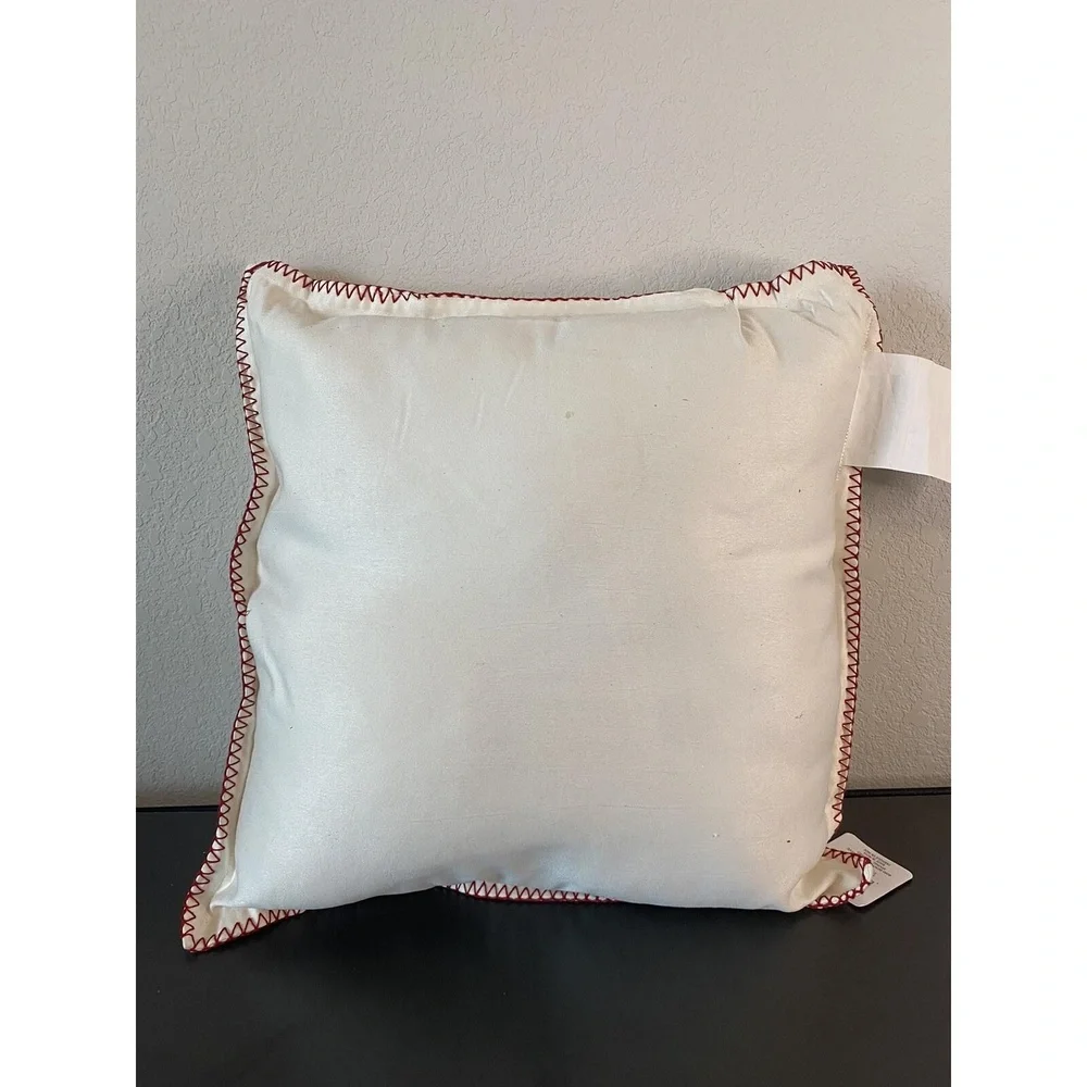 Ashland Christmas Peppermint Lane Throw Pillow White w/ Red Snowflake